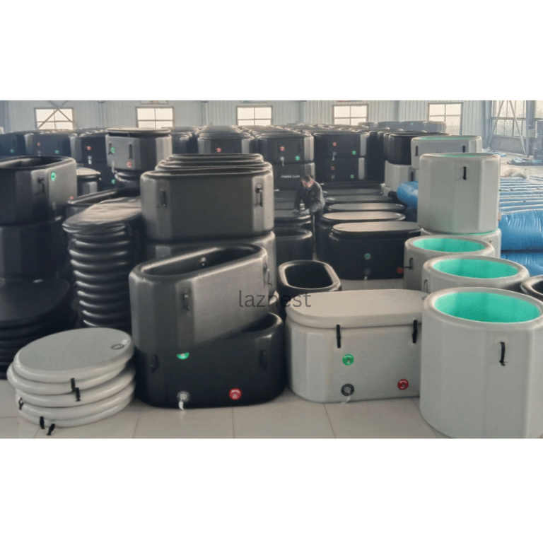 an inflatable factory with piles drop stitch inflatable ice tubs and pools