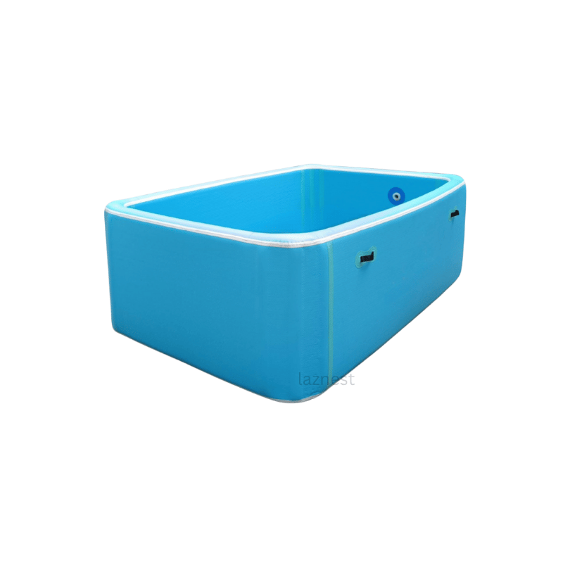blue square drop stitch PVC swimming pool