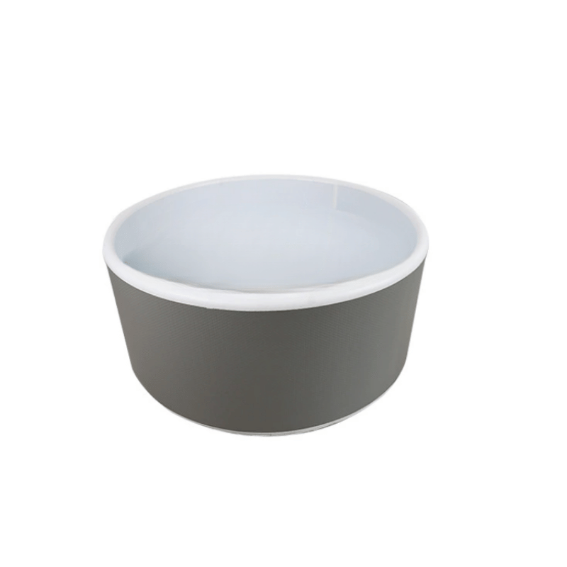 gray round inflatable drop stitch PVC swimming pool