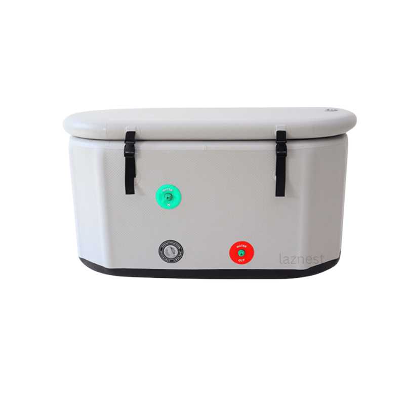 oval white ice bath tub with drop stitch material-with lid