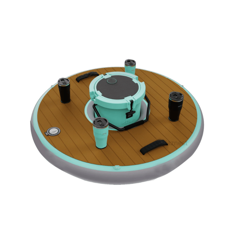 round drop stitch inflatable floating dock with antislip EVA